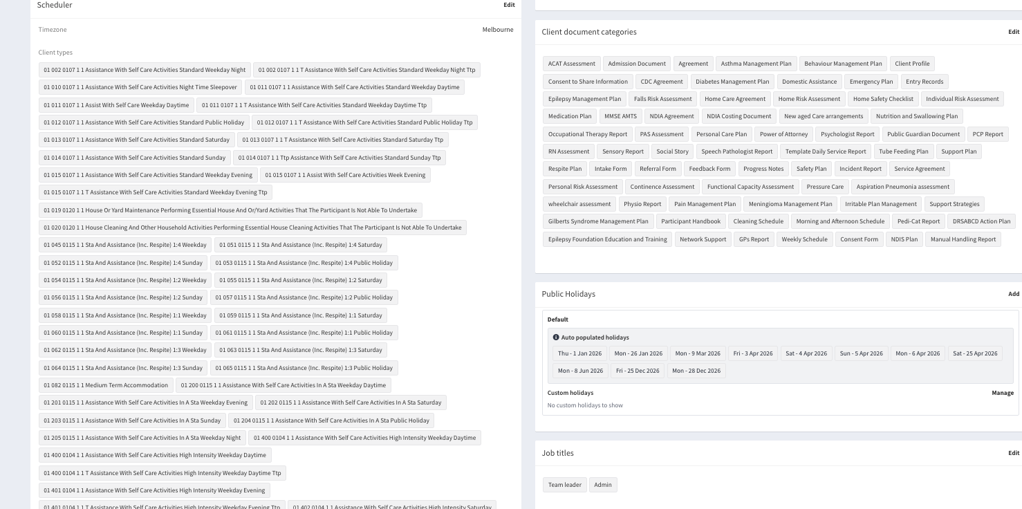 Vespect account settings and compliance controls