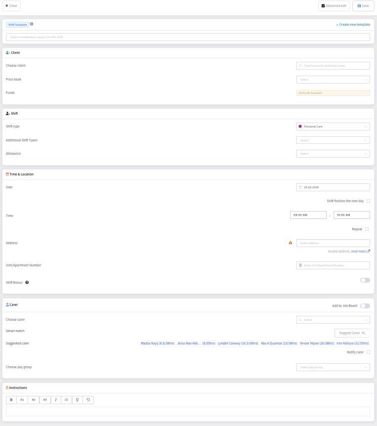 Vespect shift editor supporting the mobile workflow